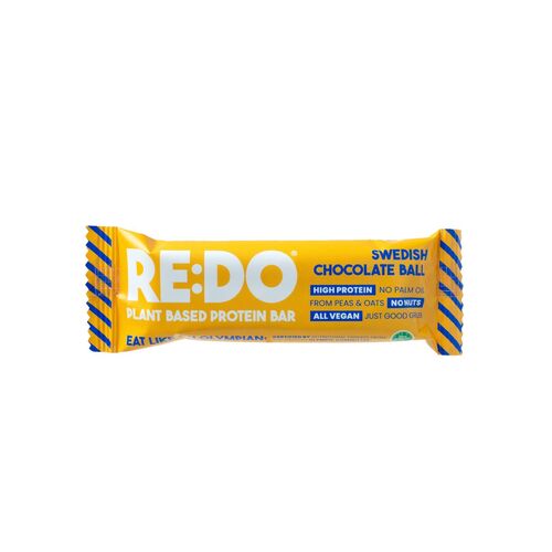 Redo Foods | Protein Bar I Vegan and Nut Free I 60g I Swedish Chocolate Ball - Pack of 5