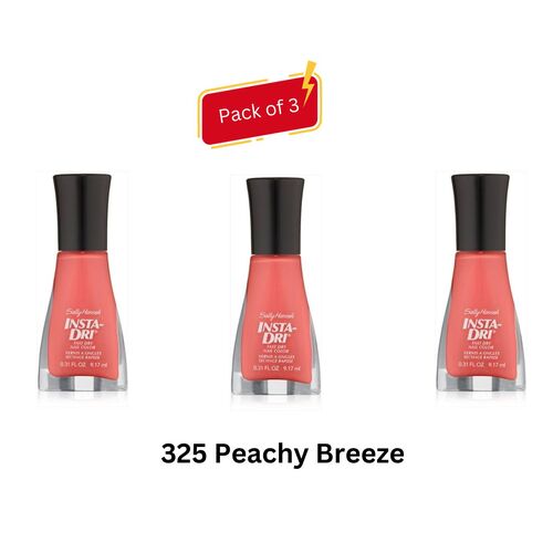 Sally Hansen Insta Dri Nail Polish 9.7 ml - 325 Peachy Breeze (Pack of 3)